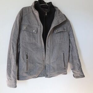 Grey Calvin Klein Jacket Wool Warm Winter Business Attire Medium Size